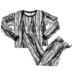 Lularoe LULU Black & White Tie-Dye Cozy jogger Long Sleeve Top & Pants set
